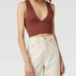 BDG Urban Outfitters Crop Top In Ripp-Optik – Schokobraun 13