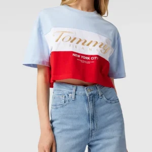 Tommy Jeans Oversized Crop Shirt Mit Logo-Stitching – Hellblau 11