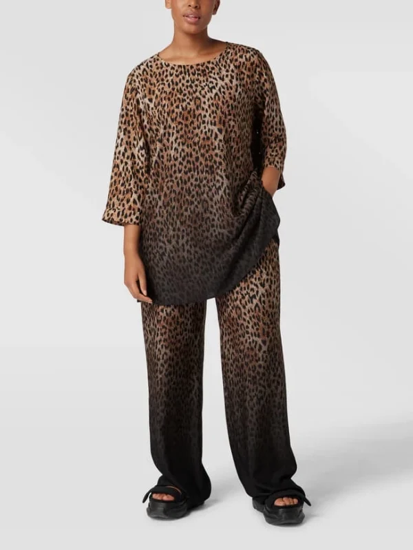 Marina Rinaldi PLUS SIZE Bluse Mit Allover-Animal-Print Modell ‘Farina’ – Schwarz 1