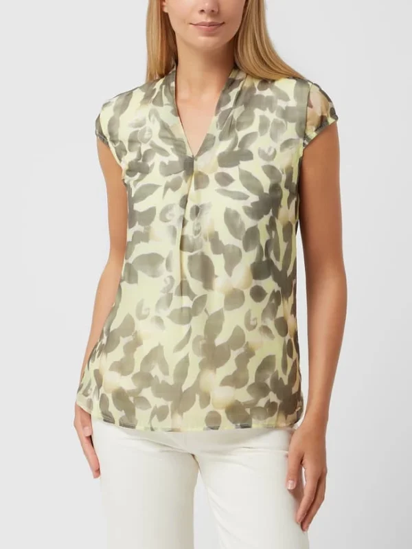 BETTY & CO WHITE Blusenshirt Mit Allover-Muster – Khaki 5