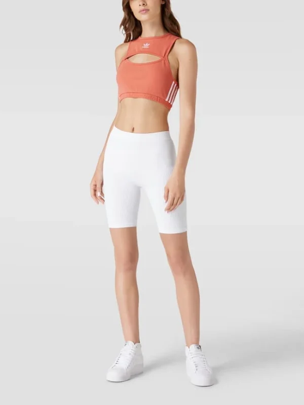 Adidas Originals Crop Top Mit Ripp-Optik – Rostrot 1