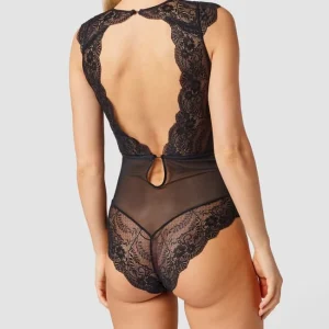 LASCANA Body Mit Floraler Spitze – Schwarz 12