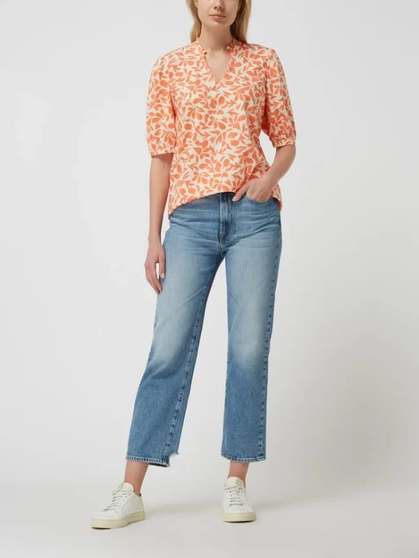 Esprit Collection Blusenshirt Mit Allover-Muster – Orange 1