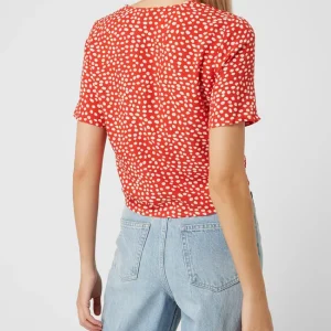 Pieces Cropped Bluse Aus Viskose Modell ‘Nya’ – Rot 15