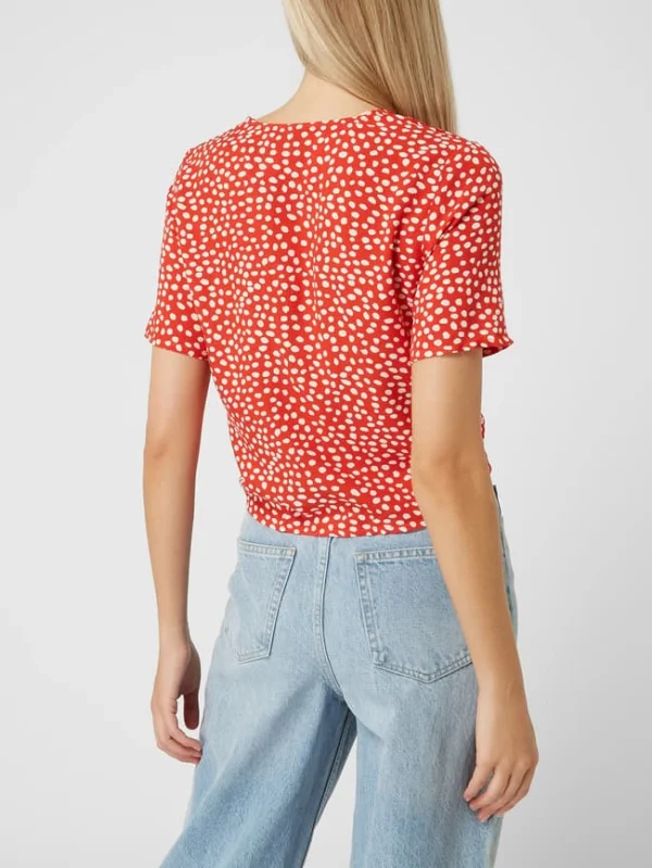 Pieces Cropped Bluse Aus Viskose Modell ‘Nya’ – Rot 6