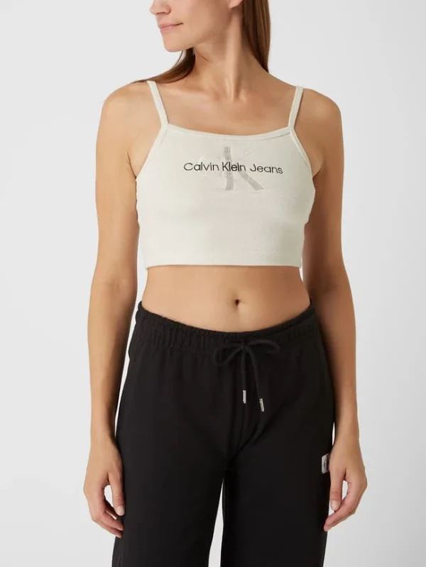 Calvin Klein Jeans Crop Top Aus Frottee – Beige 5