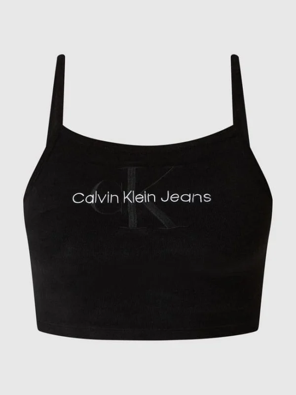 Calvin Klein Jeans Crop Top Aus Frottee – Schwarz 3