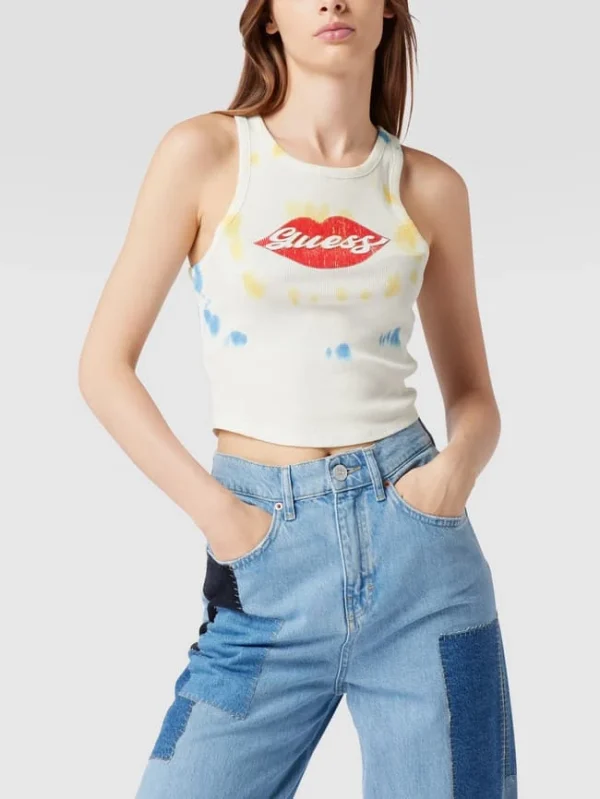 Guess Crop Top Mit Label-Print – Weiß 5