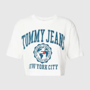 Tommy Jeans Cropped T-Shirt Mit Label-Print Modell ‘SUPER CROP COLLEGE’ – Weiß 9