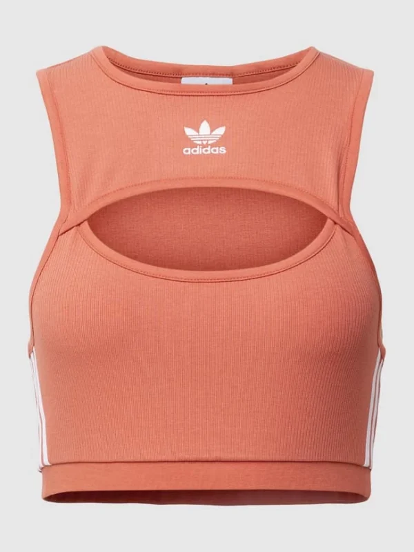 Adidas Originals Crop Top Mit Ripp-Optik – Rostrot 3