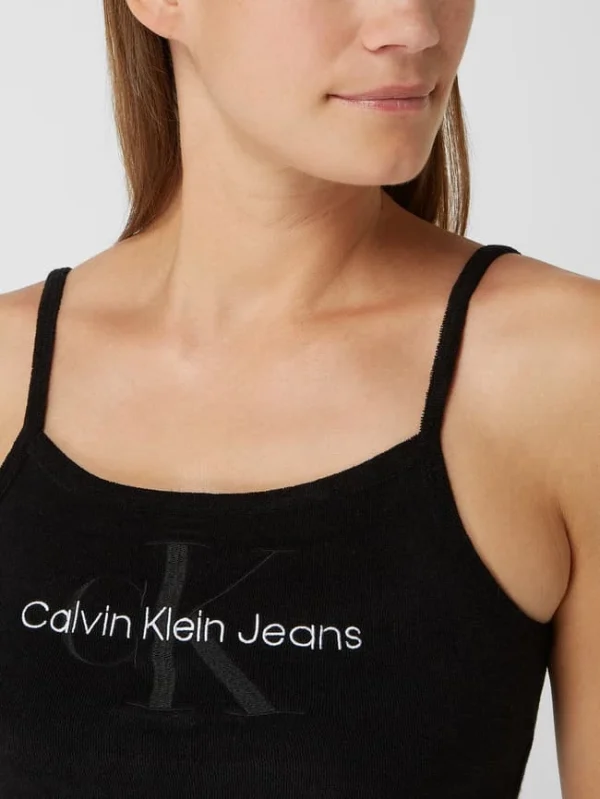 Calvin Klein Jeans Crop Top Aus Frottee – Schwarz 4