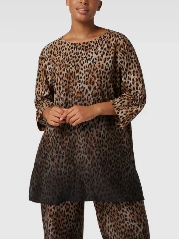 Marina Rinaldi PLUS SIZE Bluse Mit Allover-Animal-Print Modell ‘Farina’ – Schwarz 5