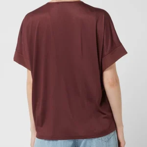 Luisa Cerano Blusenshirt Aus Satin – Bordeaux Rot 15