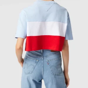 Tommy Jeans Oversized Crop Shirt Mit Logo-Stitching – Hellblau 15