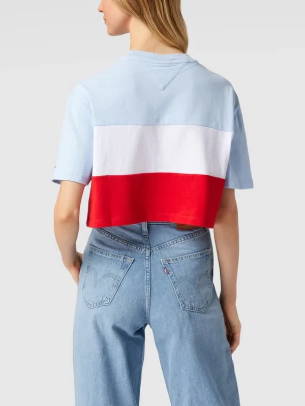 Tommy Jeans Oversized Crop Shirt Mit Logo-Stitching – Hellblau 6