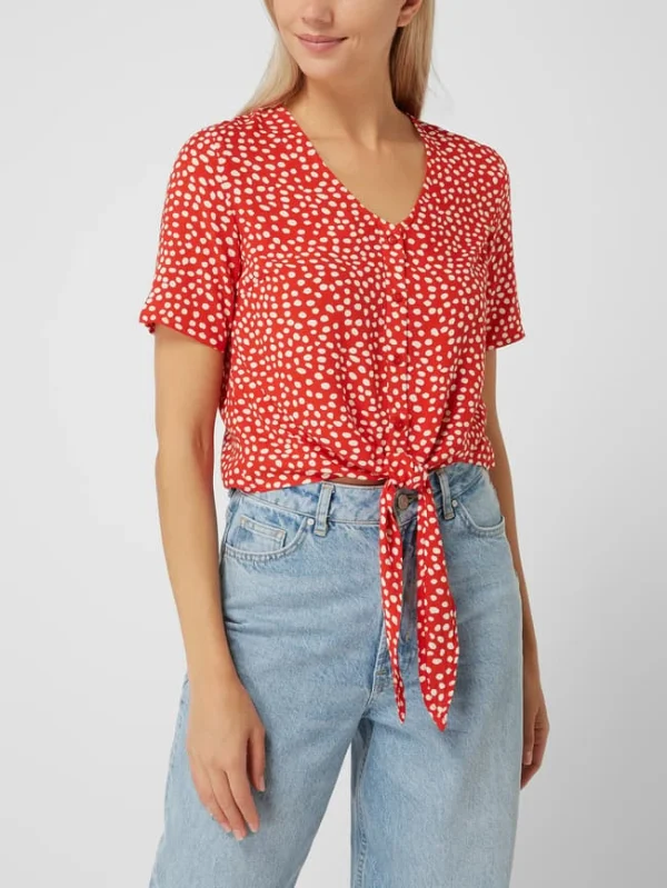 Pieces Cropped Bluse Aus Viskose Modell ‘Nya’ – Rot 5