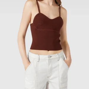 REVIEW Crop Top In Ripp-Optik – Schokobraun 13