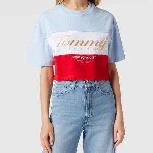 Tommy Jeans Oversized Crop Shirt Mit Logo-Stitching – Hellblau 13