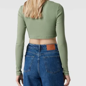 Tommy Jeans Cropped Longsleeve Mit Label-Patch Modell ‘CROP RIB CENTER BADGE’ – Mint 15