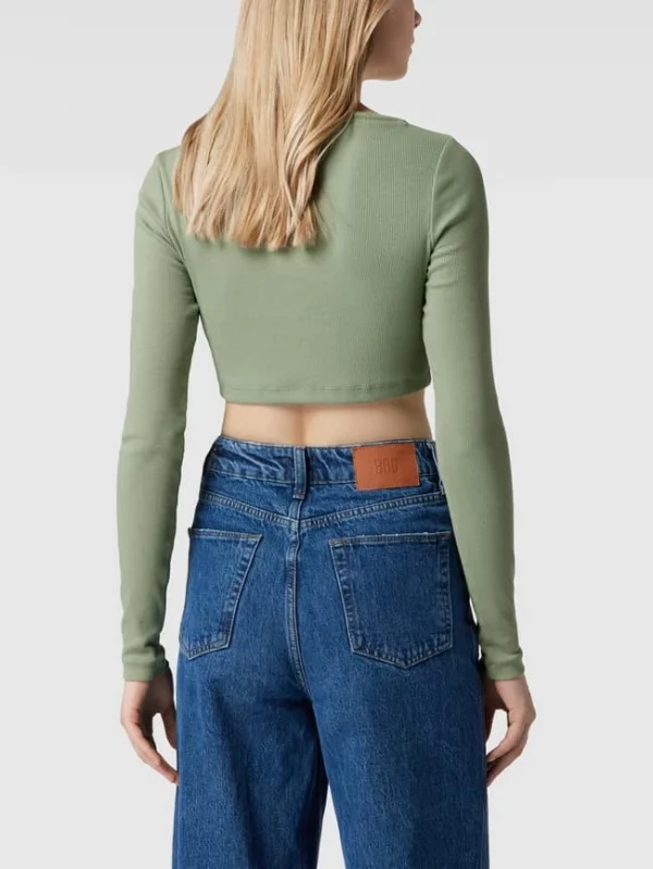 Tommy Jeans Cropped Longsleeve Mit Label-Patch Modell ‘CROP RIB CENTER BADGE’ – Mint 6