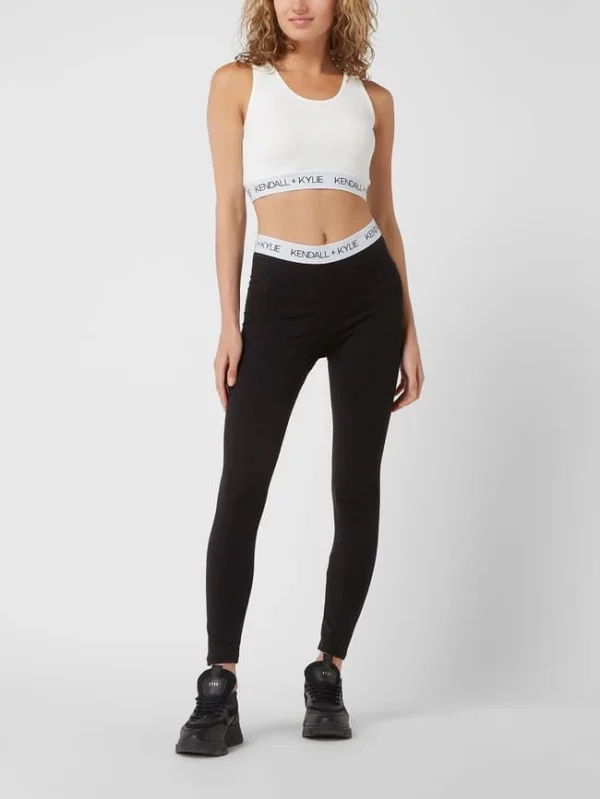 Kendall & Kylie Crop Top Mit Logo-Bund – Offwhite 1