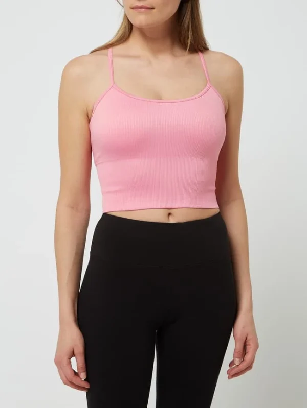 DKNY PERFORMANCE Crop Top Mit Rippenstruktur – Pink 5