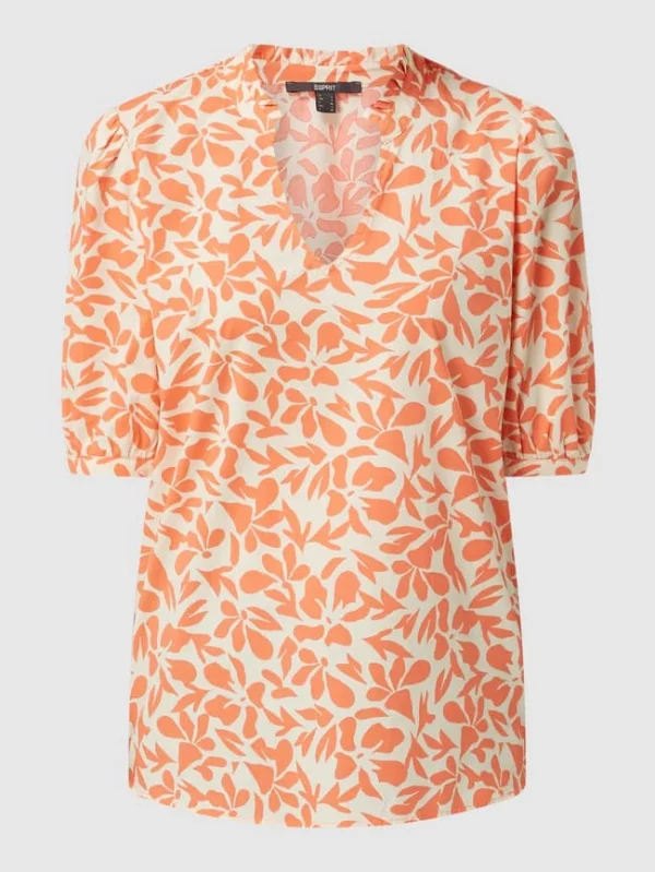 Esprit Collection Blusenshirt Mit Allover-Muster – Orange 3