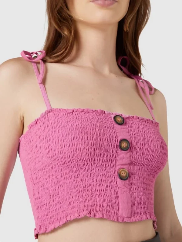 Only Crop Top Mit Smok-Details – Pink 4