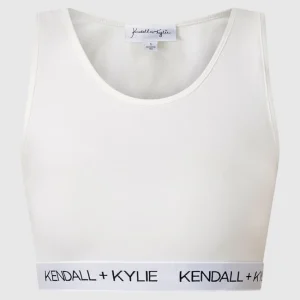 Kendall & Kylie Crop Top Mit Logo-Bund – Offwhite 9