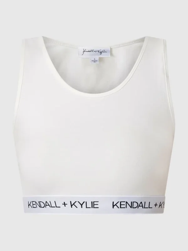 Kendall & Kylie Crop Top Mit Logo-Bund – Offwhite 3