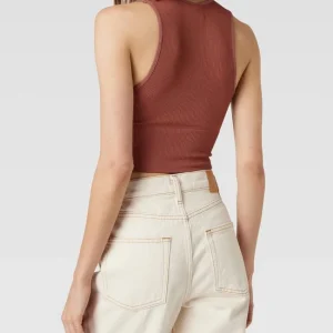 BDG Urban Outfitters Crop Top In Ripp-Optik – Schokobraun 15