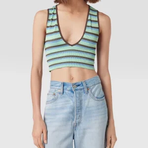 BDG Urban Outfitters Crop Top In Ripp-Optik – Blau 13