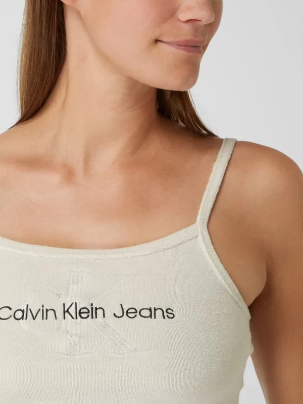 Calvin Klein Jeans Crop Top Aus Frottee – Beige 4