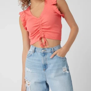 Only Crop Top Mit Raffungen Modell ‘Laila’ – Koralle 13