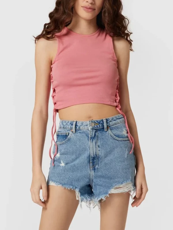 BDG Urban Outfitters Crop Top Mit Schnürung – Altrosa 5