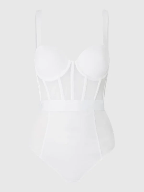 DKNY Body Aus Mesh – Weiß 3