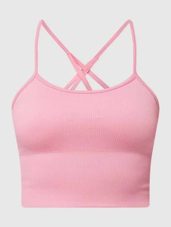 DKNY PERFORMANCE Crop Top Mit Rippenstruktur – Pink 3