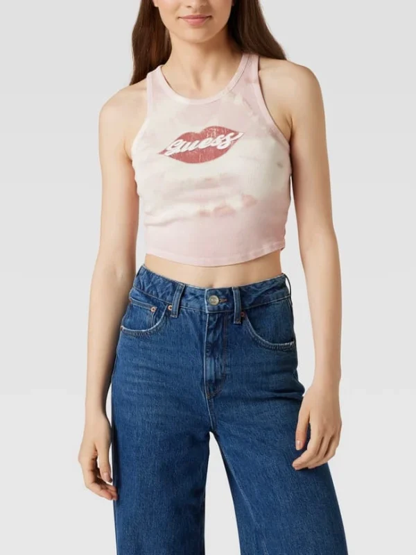 Guess Crop Top Mit Label-Print – Rosa 5