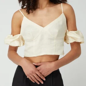 NA-KD Crop Top Aus Leinen – Beige 13