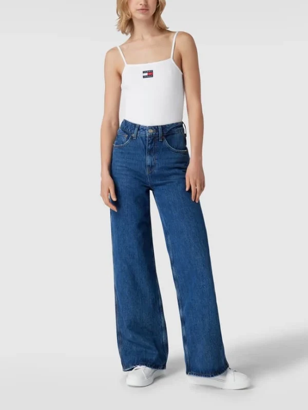 Tommy Jeans Body In Ripp-Optik – Weiß 1