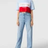 Tommy Jeans Oversized Crop Shirt Mit Logo-Stitching – Hellblau 17