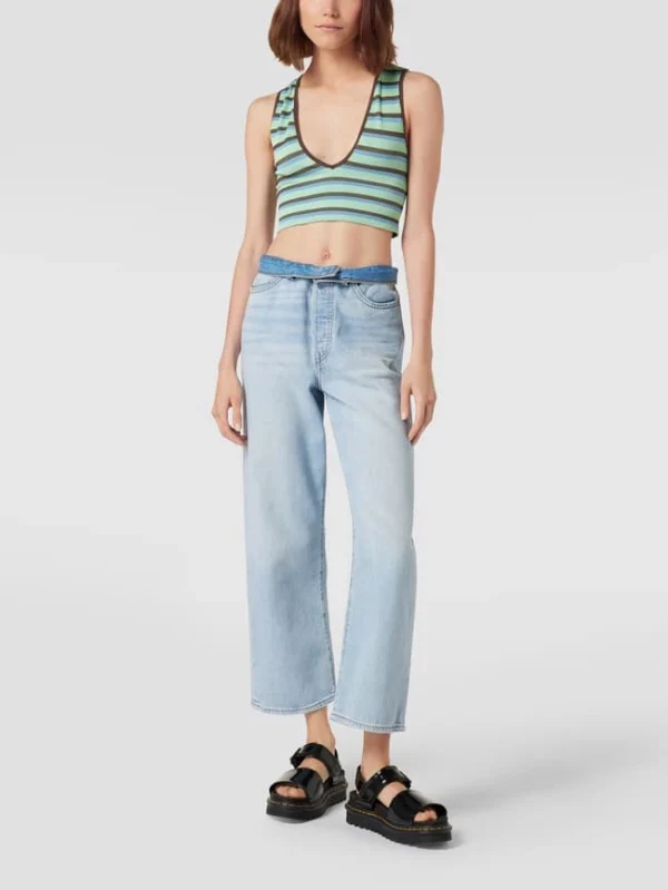 BDG Urban Outfitters Crop Top In Ripp-Optik – Blau 1