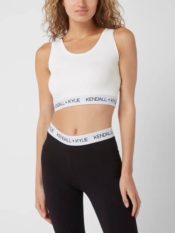 Kendall & Kylie Crop Top Mit Logo-Bund – Offwhite 5